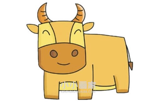 绘本故事彩色卡通大公牛简笔画画法图片步骤