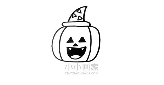 南瓜怪人简笔画画法图片步骤步骤3