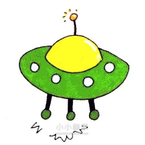 绘本故事飞碟UFO简笔画画法图片步骤