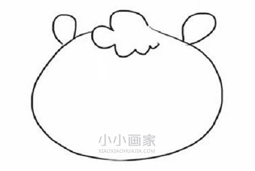 黑白羊驼简笔画画法图片步骤步骤2
