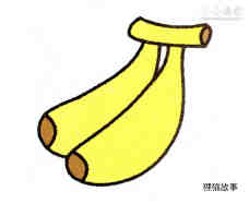 两根香蕉简笔画画法图片步骤步骤1