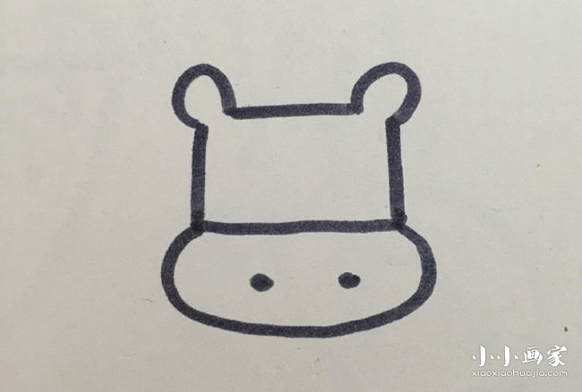 卡通小奶牛简笔画画法图片步骤步骤3