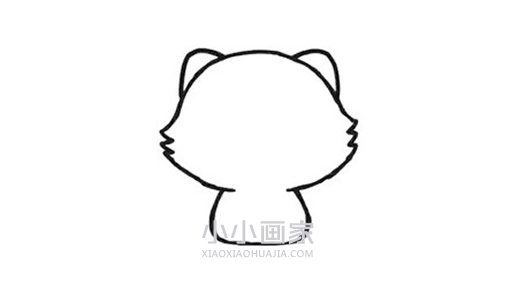 白色小猫咪简笔画画法图片步骤步骤3
