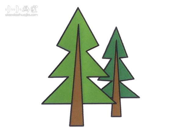 竖版松树简笔画画法图片步骤步骤1