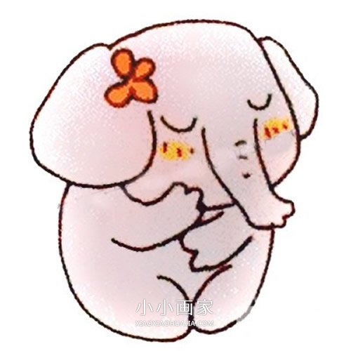 绘本故事害羞的卡通小象简笔画画法图片步骤