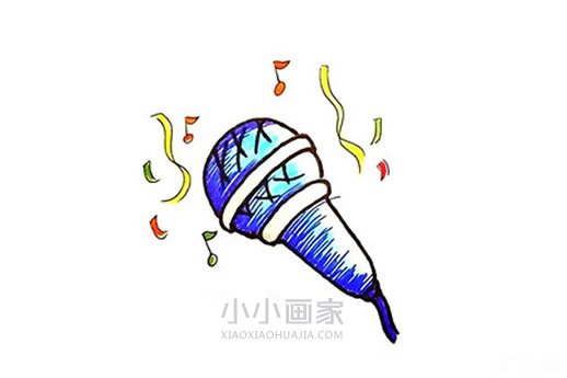 绘本故事彩色话筒简笔画画法图片步骤