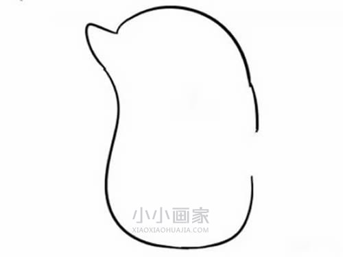 表情严肃小企鹅简笔画画法图片步骤步骤2