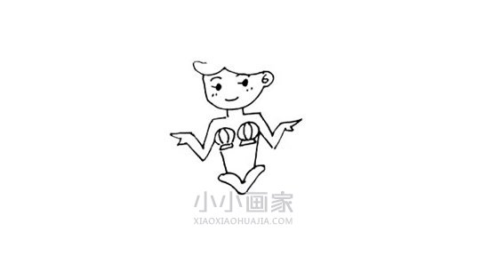 搞笑的美人鱼简笔画画法图片步骤步骤5