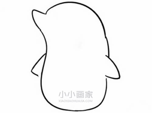 表情严肃小企鹅简笔画画法图片步骤步骤3