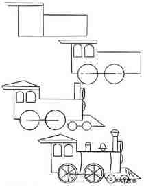 火车头简笔画画法图片步骤步骤1