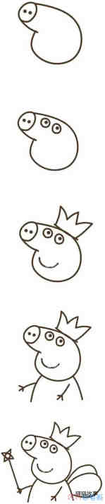 绘本故事如何一步一步绘画小猪佩琦涂颜色 小猪佩奇的画法步骤图