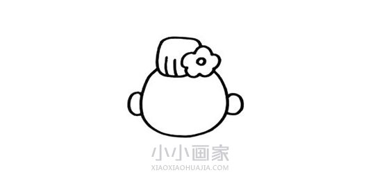 穿和服的日本女孩简笔画画法图片步骤步骤3