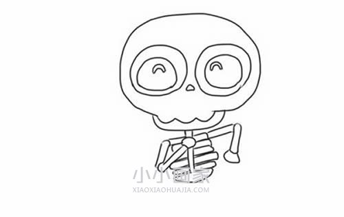 万圣节快乐骷髅简笔画画法图片步骤步骤6