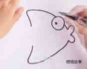 卡通热带小鱼简笔画画法图片步骤步骤3