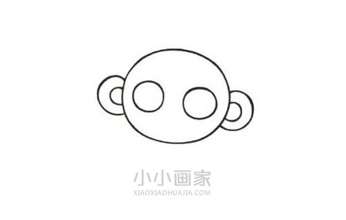 吃香蕉的小猴子简笔画画法图片步骤步骤2