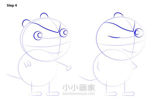 小猪佩奇獾Bentley和Barney简笔画画法图片步骤步骤5