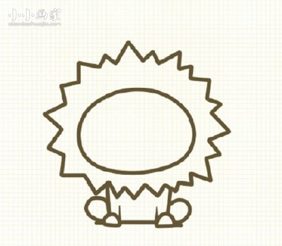 彩色可爱小狮子简笔画画法图片步骤步骤6