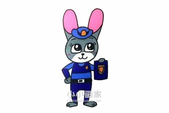 兔子警官朱迪简笔画画法图片步骤步骤7
