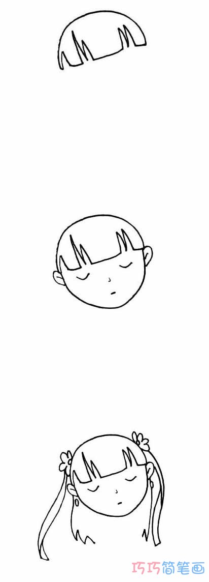 绘本故事可爱古代小公主怎么画简单漂亮_小公主简笔画图片