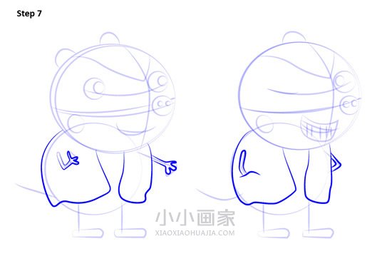 小猪佩奇獾Bentley和Barney简笔画画法图片步骤步骤8