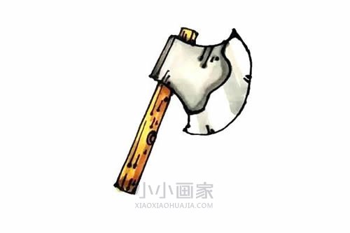 绘本故事彩色斧头简笔画画法图片步骤