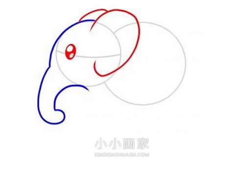 可爱大象简笔画画法图片步骤步骤4