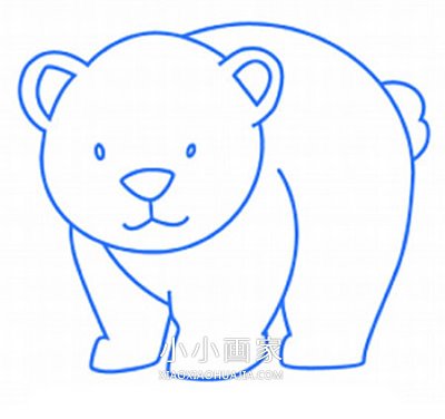 卡通北极熊简笔画画法图片步骤步骤5