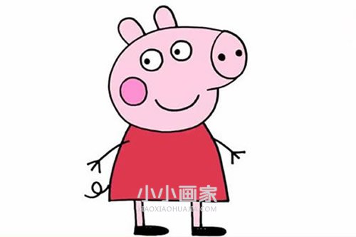 绘本故事彩色小猪佩奇简笔画画法图片步骤