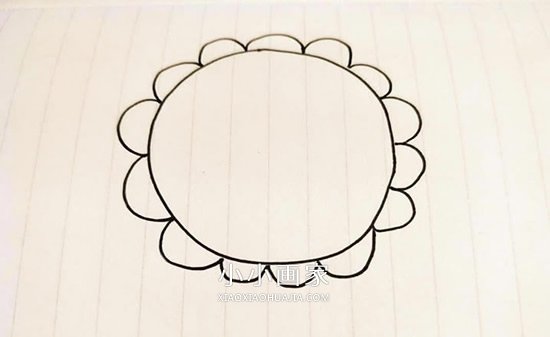 向日葵简笔画画法图片步骤步骤3