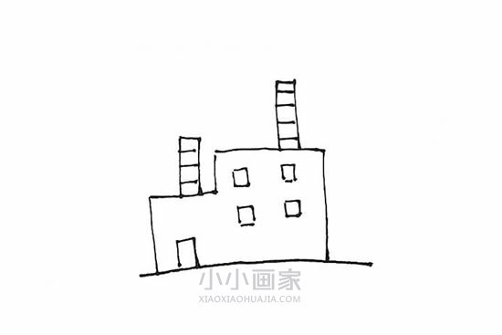 开工的工厂简笔画画法图片步骤步骤5