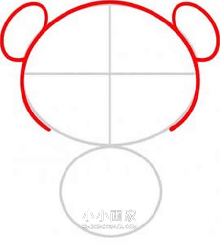 可爱卡通大熊猫简笔画画法图片步骤步骤3