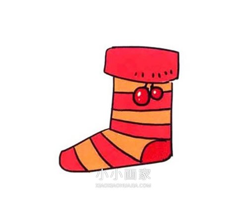 绘本故事彩色圣诞袜子简笔画画法图片步骤