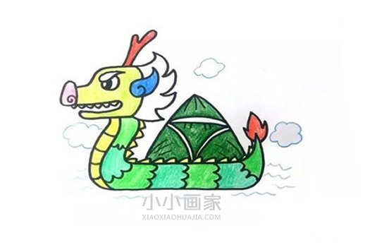 绘本故事端午节龙舟简笔画画法图片步骤