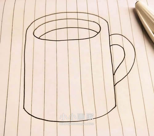 冒热气的茶杯简笔画画法图片步骤步骤3
