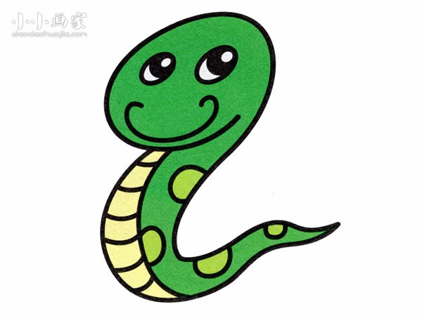 卡通小蛇简笔画画法图片步骤步骤1
