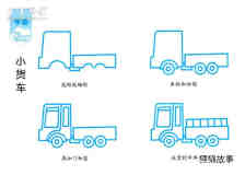 绘本故事运货的小货车简笔画画法图片步骤