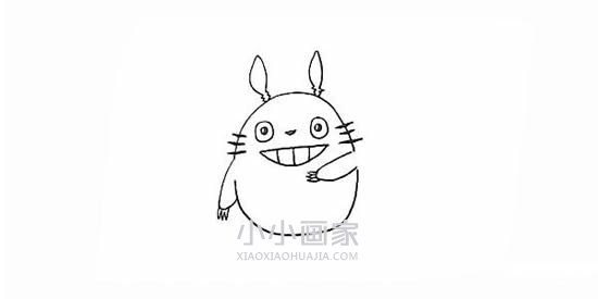 雨天打伞的龙猫简笔画画法图片步骤步骤4