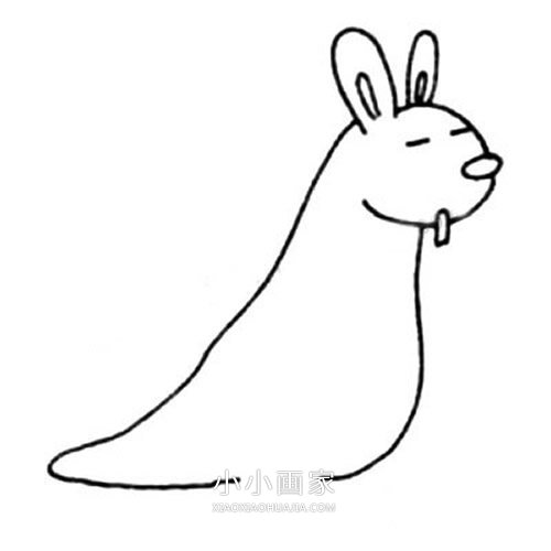 闭眼睛的彩色袋鼠简笔画画法图片步骤步骤4