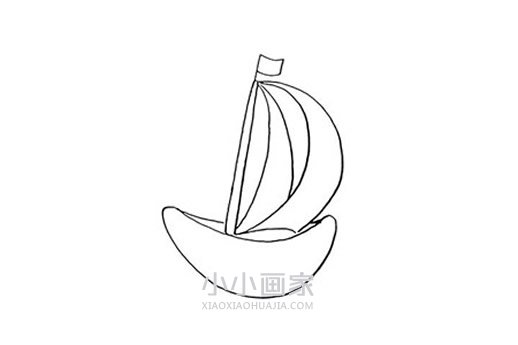 大海里的帆船简笔画画法图片步骤步骤5
