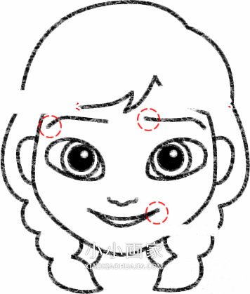 彩色安娜公主简笔画画法图片步骤步骤5