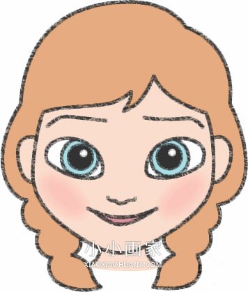 彩色安娜公主简笔画画法图片步骤步骤1