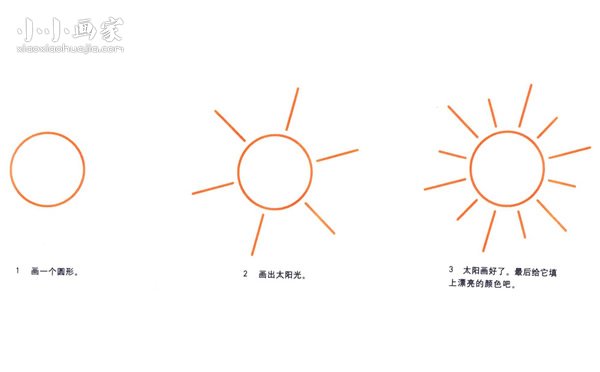 简单太阳简笔画画法图片步骤
