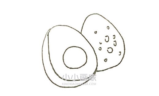 彩色牛油果简笔画画法图片步骤步骤4