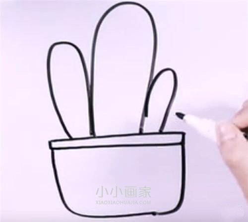 仙人掌盆栽简笔画画法图片步骤步骤3