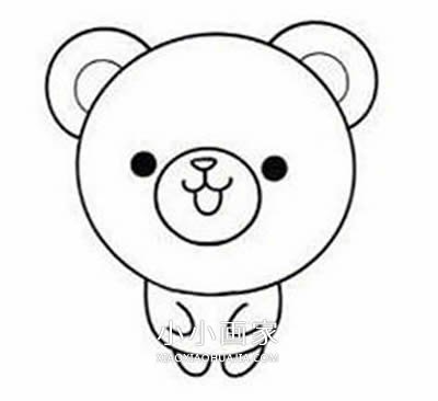 卡通小熊简笔画画法图片步骤步骤6