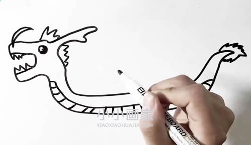 漂亮龙舟简笔画画法图片步骤步骤6