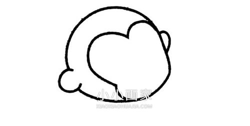 可爱小猴子简笔画画法图片步骤步骤2