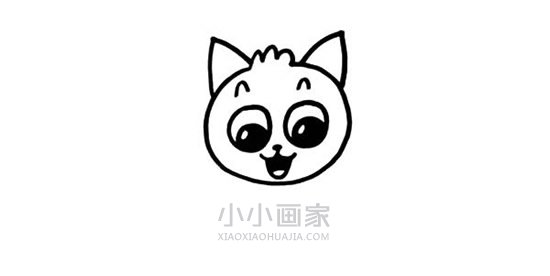 爱吃鱼的小猫简笔画画法图片步骤步骤2
