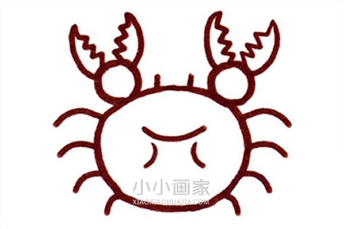 彩色大闸蟹简笔画画法图片步骤步骤5