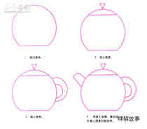 陶瓷茶壶简笔画画法图片步骤